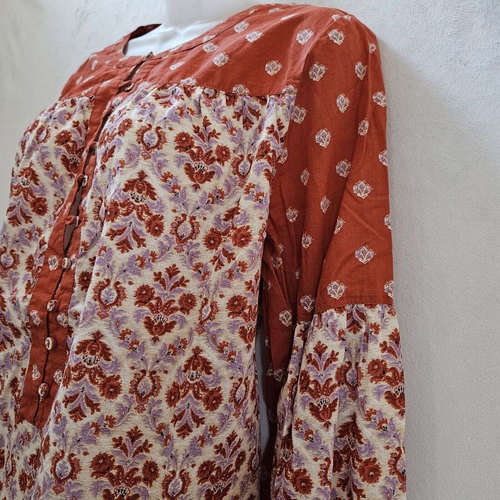 Sundance Red Rust Printed Peasant Tunic - Picture 12 of 14